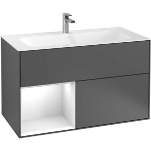 Villeroy und Boch Villeroy et Boch Finion Villeroy et Boch G030PDPH 99,6x59,1cm, éclairage mural, étagère gauche laqué noir mat, Glossy Black Lacquer - Publicité