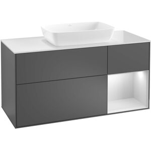 Villeroy und Boch Villeroy et Boch Finion Villeroy et Boch G832MTPH 120cm, plaque de recouvrement noire mate, Emotion, étagères Glossy Black Lacquer blanc mat, Glossy Black Lacquer - Publicité