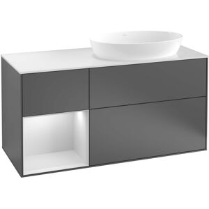 Villeroy und Boch Villeroy et Boch Finion Villeroy et Boch FA42PDHG 120cm, plaque de recouvrement noire mate, etageres Blue Matt Lacquer noir mat, Midnight Blue Matt Lacquer