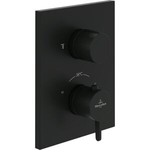 Villeroy und Boch Set de finition Villeroy et Boch Conum TVS127001000K5 thermostat encastre avec reglage du volume unidirectionnel, montage mural, noir mat