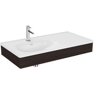 Vitra Equal 64086 100x52cm, avec lavabo pour meuble asymetrique, blanc VC, avec panneau en bois d'orme