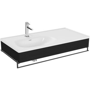 Vitra Equal 64088 102,5x52cm, avec lavabo pour meuble asymetrique, blanc VC, avec panneau en bois de chene noir