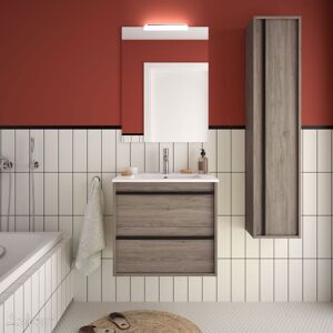 Kleankin - Meuble colonne rangement salle de bain dim. 30L x 30l x 144H cm  2 tiroirs 3 étagères MDF blanc