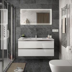 SALGAR Meuble De Salle De Bain Spirit 1200 2 Tiroirs Métalliques Blanc Brillant 1194 X 540 X 450 Mm - Salgar 23890