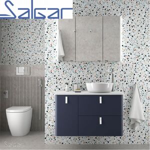 Salgar Meuble De Salle De Bain Suspendu Uniiq 900 Night Blue Gauche 1 Porte Et 2 Tiroirs - Salgar 83127