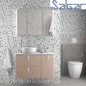 Meuble De Salle De Bain Uniiq 900 Macchiato Gauche 1 Porte Et 2 Tiroirs - Salgar 83124