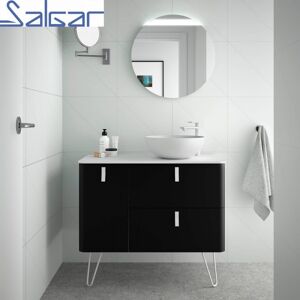 Meuble De Salle De Bains 900 Gauche Noir Mat Uniiq - Salgar 24655