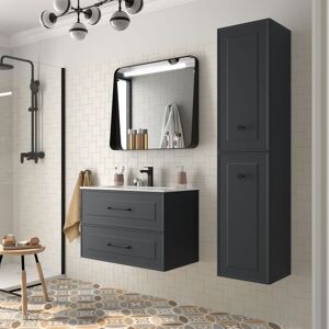 Meuble Salle De Bain Renoir 80cm 2 Tiroirs Anthracite - Salgar 91310