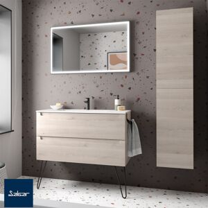 Salgar Meuble Salle De Bain Monterrey 100cm 2 Tiroirs Chêne Naturel - Salgar 23938