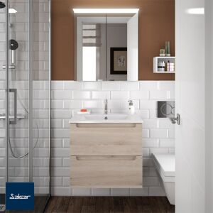 Salgar Meuble Salle De Bain Monterrey 60cm 2 Tiroirs Chêne Naturel - Salgar 23930