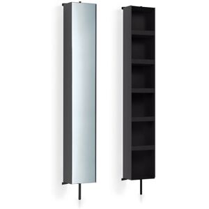 Armoire Colonne Pivotante Blackmat + Miroir+6 Etageres - Cristina Ondyna Pk51513