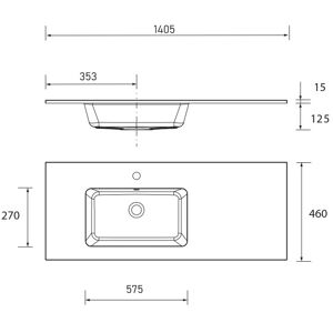 Salgar Plan Vasque Vilna 1405 Coquette À Droite Double Pour Meuble 700 Mineralsolid Mat - Salgar 97052