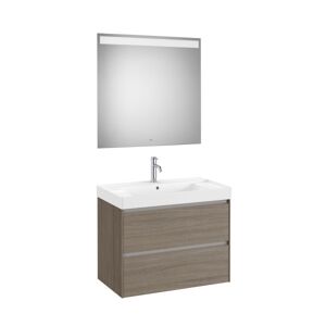 Ona Pack 2 Tiroirs 800mm Lavabo Centre Orme Fonce-Roca A851707511