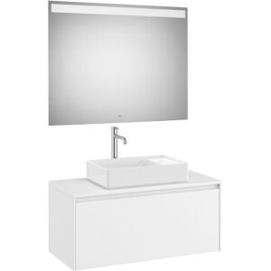 Ona Pack Meuble 1t+plan Pr Lav Centre+miroir 1000 Blanc Mat-Roca A851714509