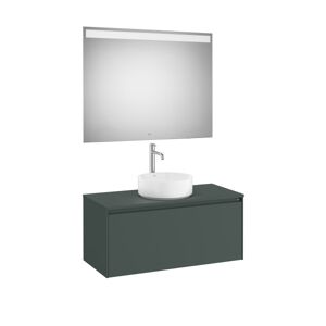 Ona Pack Meuble 1t+plan Pr Lav Centre+miroir 1000 Vert Mat-Roca A851714513