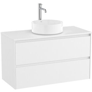 Ona Meuble 2 Tiroirs Pr Lav Centre + Plan 1000 Blanc Mat-Roca A851730509