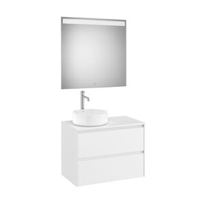 Ona Pack Meuble 2t + Plan Pr Lav Gche +miroir 800 Blanc Mat-Roca A851717509 - Publicité