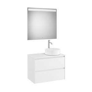 Ona Pack Meuble 2t+plan Pr Lav Dte+miroir 800 Blanc Mat-Roca A851715509 - Publicité