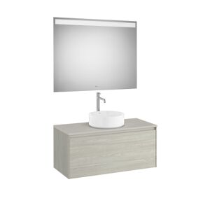 Ona Pack Meuble 1t+plan Pr Lav Centre+miroir 1000 Chene Bl-Roca A851714512