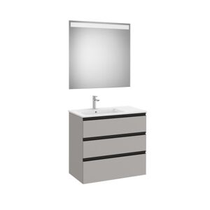 The Gap Pack 3t Lavabo À Gauche 800mm Gris Moyen Mat/poignees Noires - Roca A851520547