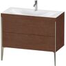 Duravit XViu Table de toilette XV4711OB113C 100x48cm, 2 2000 - out, Match2 trou de coulée, champagne mat, Cadres C, Noyer d' Amérique