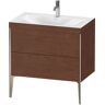 Duravit XViu Table de toilette XV4710OB113C 80x48cm, 2 2000 - out, Match2 trou de coulée, champagne mat, Cadres C, Noyer d' Amérique