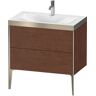 Duravit XViu Table de toilette XV4710OB113P 80x48cm, 2 2000 - out, Match2 trou de coulée, champagne mat, Cadres P, noyer d' Amérique