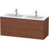 Meuble sous-vasque Duravit L-Cube LC625801313 Amérique. Noyer, 129x55x48,1cm, 2 tiroirs