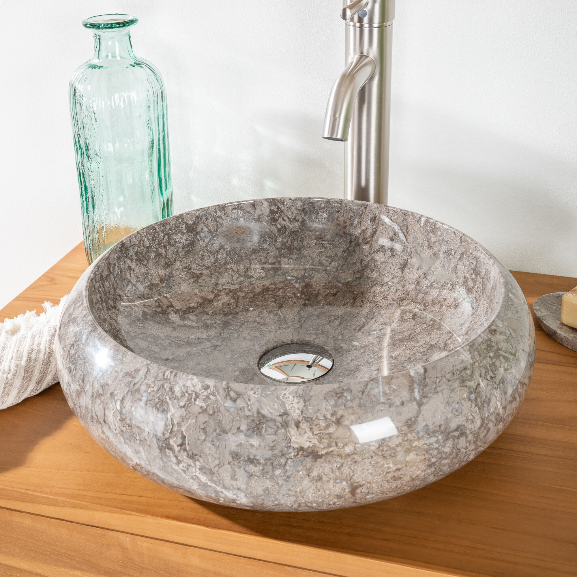 Wanda Collection Vasque salle de bain à poser VENISE gris taupe 40cm