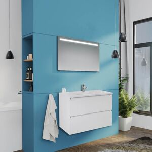 Toscohome Mobile bagno sospeso in legno colore bianco lucido 80 cm - Carezza