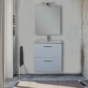 PENSILE CUBO SOSPESO PER BAGNO 39CM CON ANTA CELESTE OPACO, MONACO