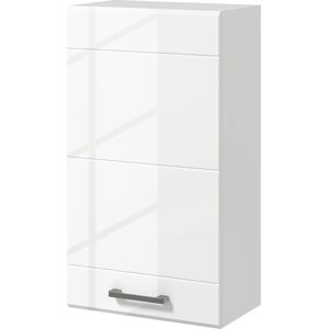 Kleankin Mobiletto Bagno in MDF a Muro con 3 Ripiani e Ripiano Superiore Regolabile, 37x22.5x70 cm, Bianco