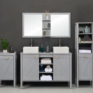 HOMESIGHT Colonna per mobile bagno Seaside 1 anta L 41 x P 35 x H 150 cm finitura grigio patinato