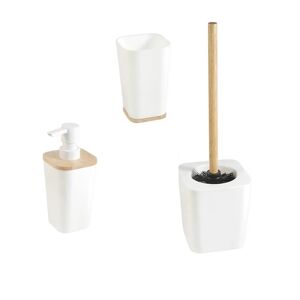 SENSEA Set di accessori da bagno  SCANDI bianco e legno
