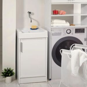 Leroy Merlin Mobile lavanderia con lavabo incluso ADA bianco ottico L 45 x P 50 x H 84 cm