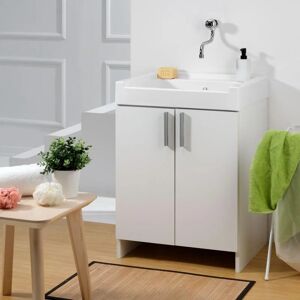 Leroy Merlin Mobile lavanderia con lavabo incluso EVO bianco L 60 x P 50 x H 84 cm