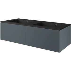 SENSEA Mobile sottolavabo e lavabo Neo Line grigio scuro/nero L 120 x H 65 x P 48.5 cm