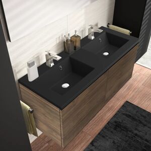 SENSEA Mobile sottolavabo e lavabo Neo Line rovere noce/nero L 120 x H 65 x P 48.5 cm