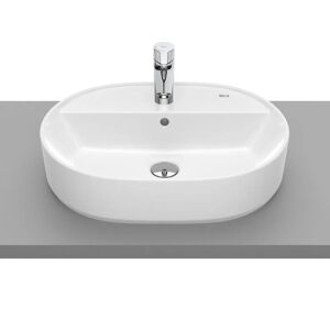 ROCA Lavabo Domus d'appoggio ovale in ceramica L 55 x P 40 x H 13 cm bianco