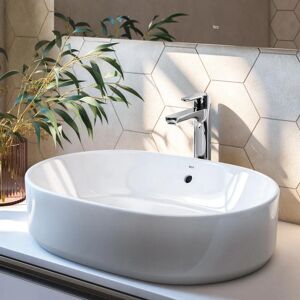 ROCA Lavabo Domus d'appoggio ovale in ceramica L 55 x P 39 x H 13 cm bianco