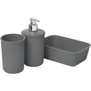 Leroy Merlin Set di accessori da bagno in polipropilene L 17 x P 11.3 cm grigio antracite