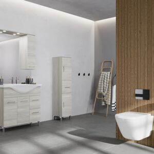 Leroy Merlin Colonna per mobile bagno 4435D 1 cassetto 2 ante L 31.5 x P 33.5 x H 148 cm rovere grigio laminato