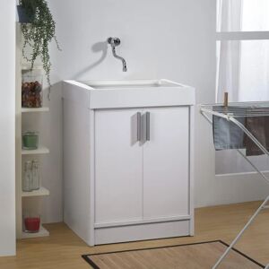 Leroy Merlin Mobile lavanderia con lavabo incluso ADA bianco ottico L 60 x P 50 x H 60 cm