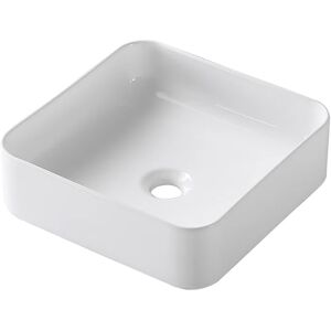 SENSEA Lavabo d'appoggio quadrato in ceramica L 36 x P 36 x H 12 cm bianco