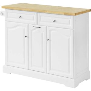 sobuy carrello cucina bianco in mdf 115x91x46cm