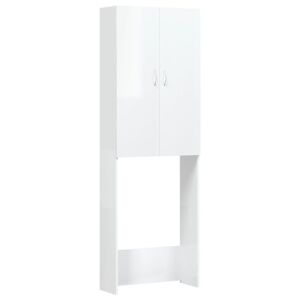 vidaXL Mobile per Lavatrice Bianco Lucido 64x25,5x190 cm