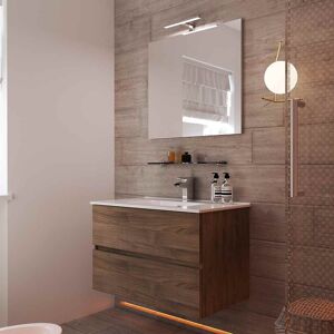 Arcdesign Selection Mobile bagno sospeso due cassetti noce con specchio Roxy