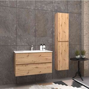 Arcdesign Selection Mobile da bagno 90 cm rovere nodato con colonna sospeso 90 cm