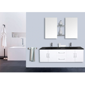 Arredo Casa Facile Mobile Bagno Doppio Completo Pensile 120cm Bianco