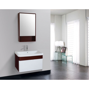 Arredo Casa Facile Mobile Bagno Pensile Bianco E Marrone Da 70 Cm Completo